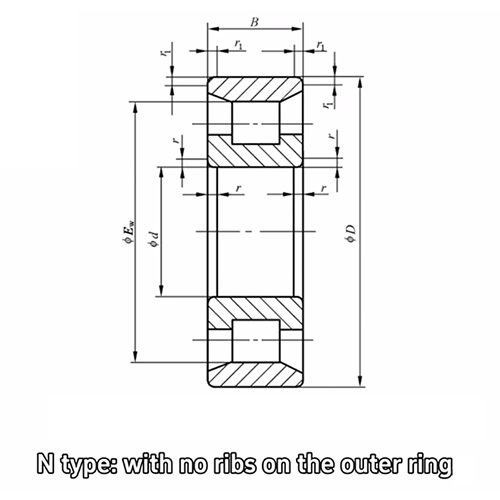 n type bearing drawing